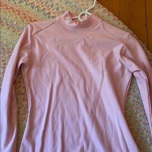pink under armour long-sleeved thin insulated